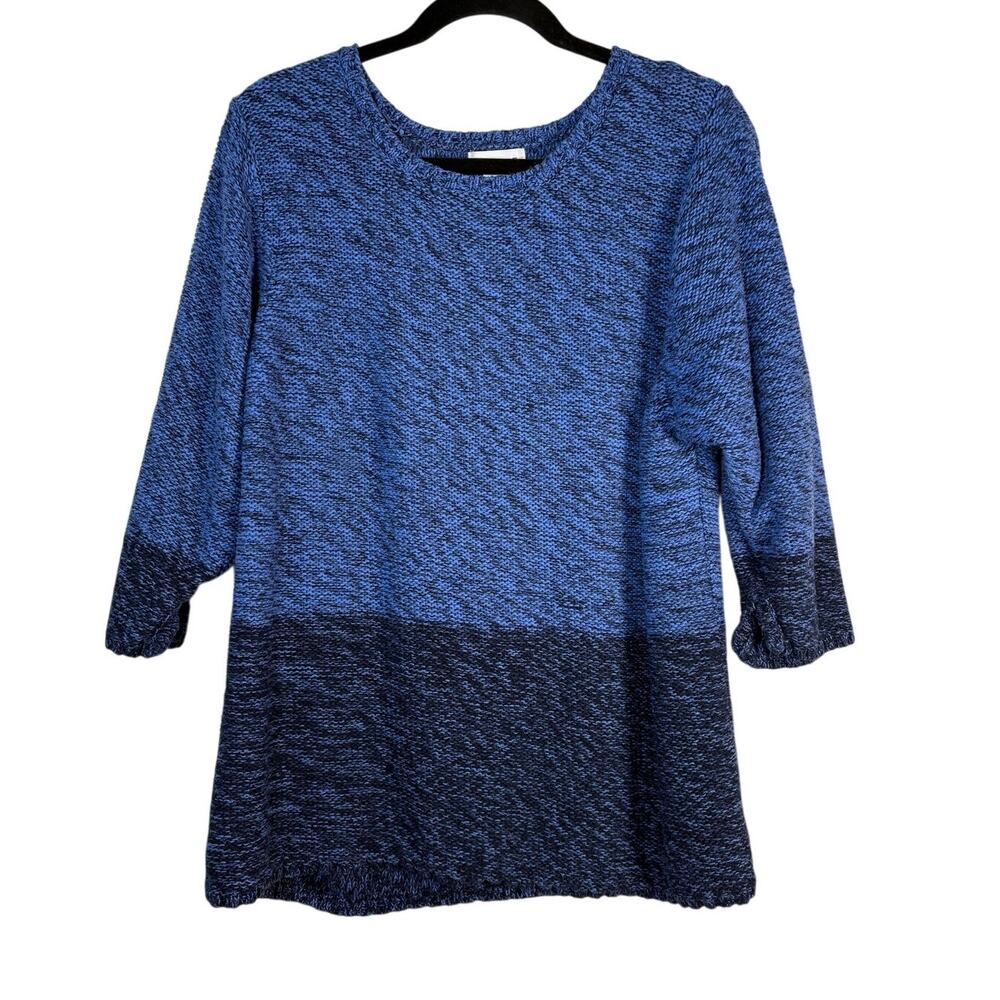Avenue Blue Colorblock Knit Sweater Cozy Fall Casual Tunic Plus Size 18 20